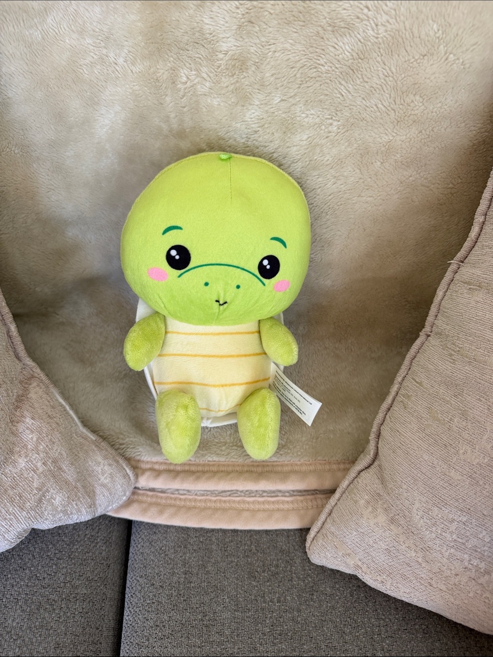 Plush Green Turtle Reptile Accent Toy for Habitats
